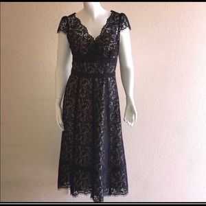 LOFT Black Lace Overlay Dress